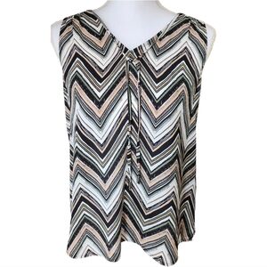 Maurices Women's Front Tie Tank Top, Chevron, Hi-Low, Size XS